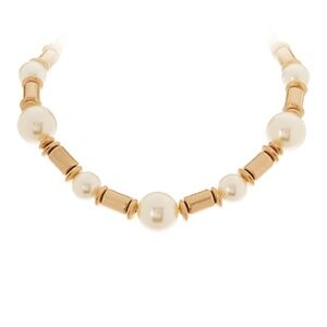 Pearl Station & Cylinder Necklace